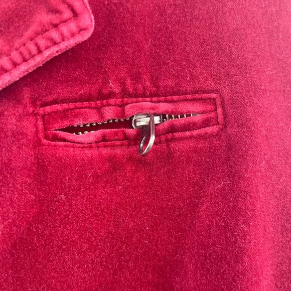 American Eagle Outfitters Velvet Wine Blazer L Adjust Sides Button Cuffs Pockets - Picture 15 of 16